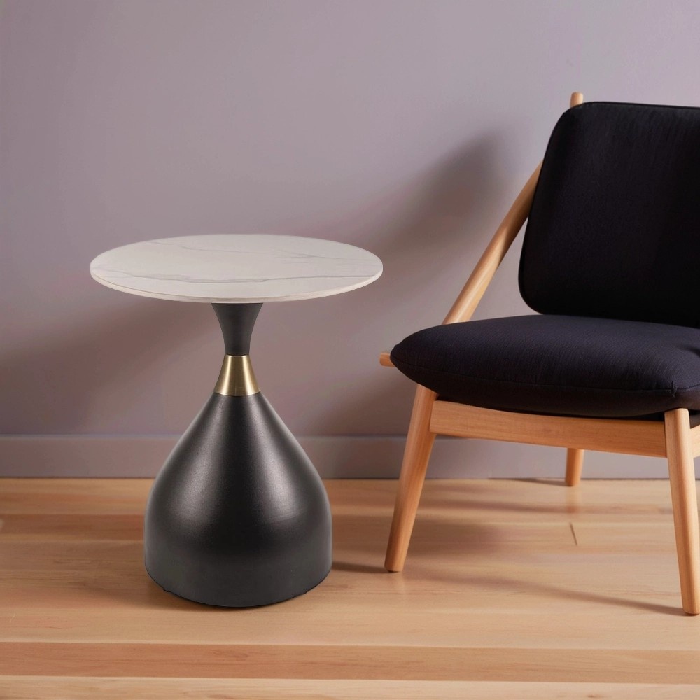 Стол журнальный Signal VIRGO (белый/черный/золотой)