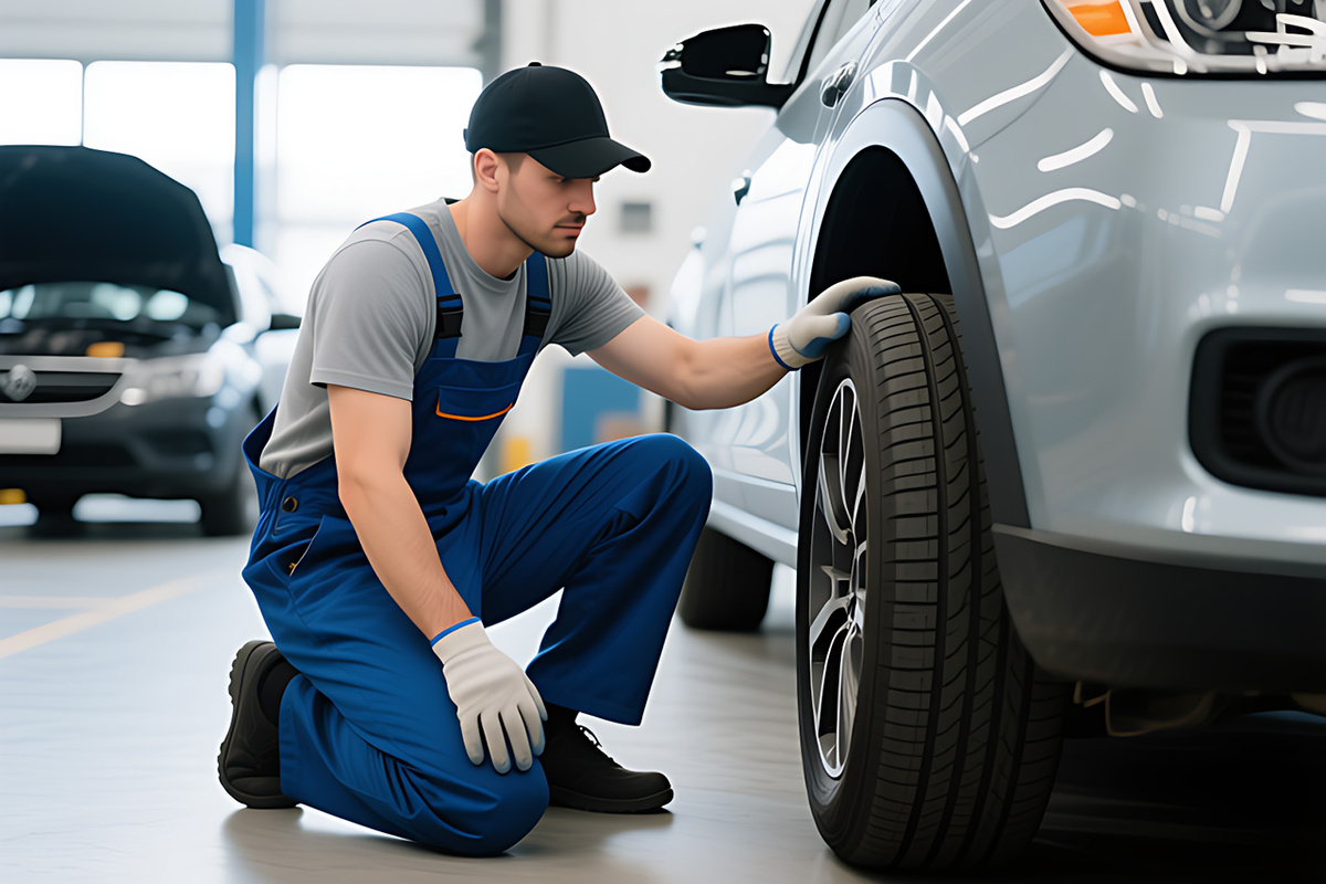 Жители города столкнулись с очередями у шиномонтажей и плотной записью в автосервисах.  Фото: Изображение сгенерировано с помощью ИИ / Маргарита Неклюдова