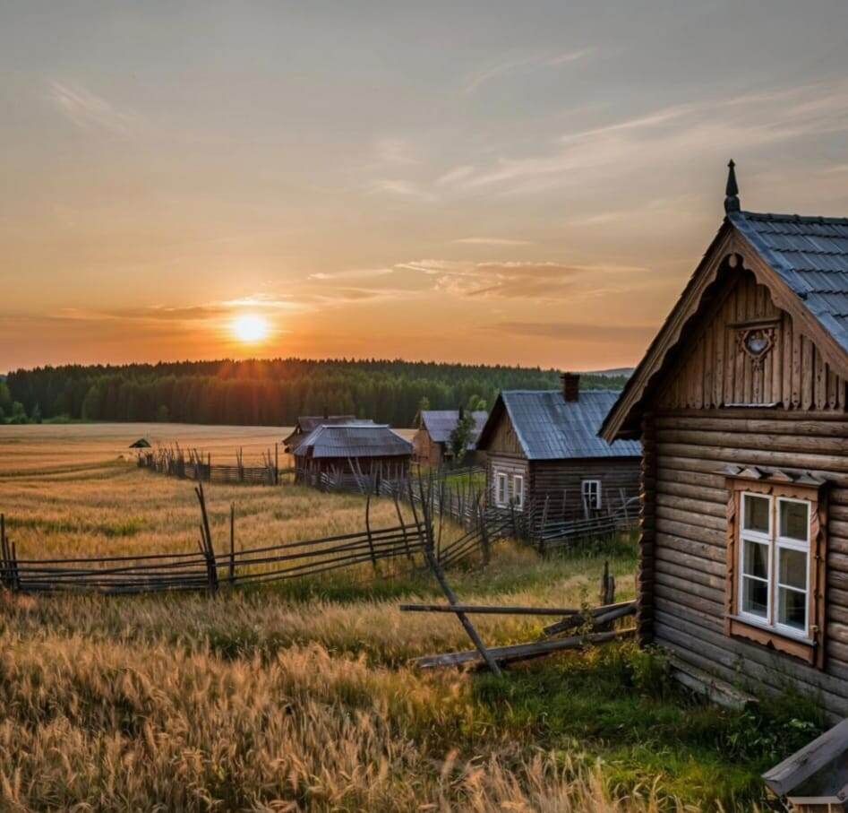 Деревня. Картинка создана с помощью ИИ