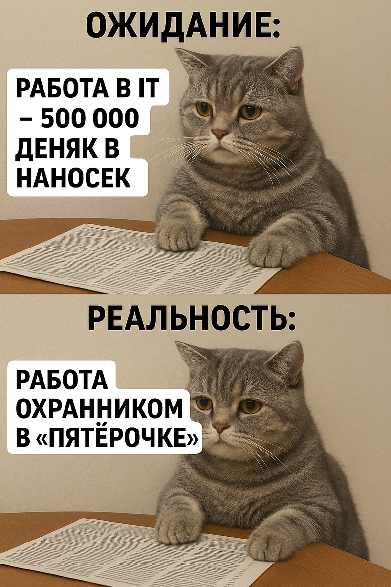 Котик, сгенерированный чатиком, очень печален