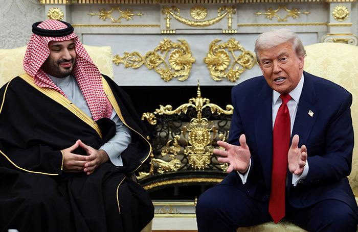    Наследный принц Саудовской Аравии Мухаммед бен Салман и Дональд Трамп в Белом доме.REUTERS/Evelyn Hockstein