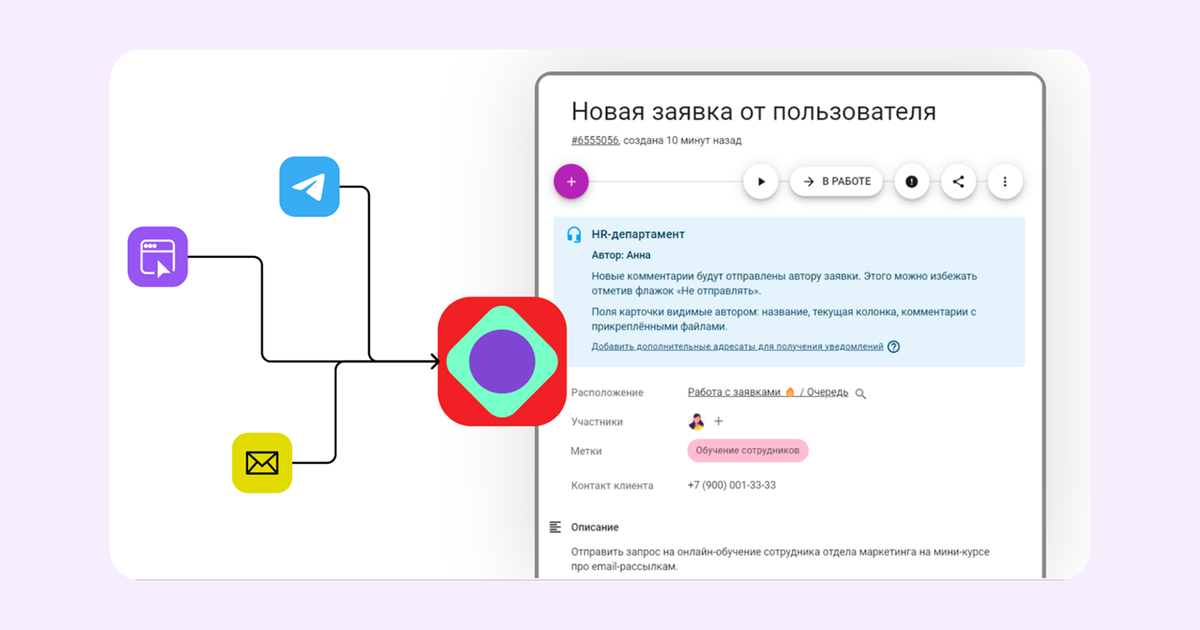 Пример единого окна в Kaiten