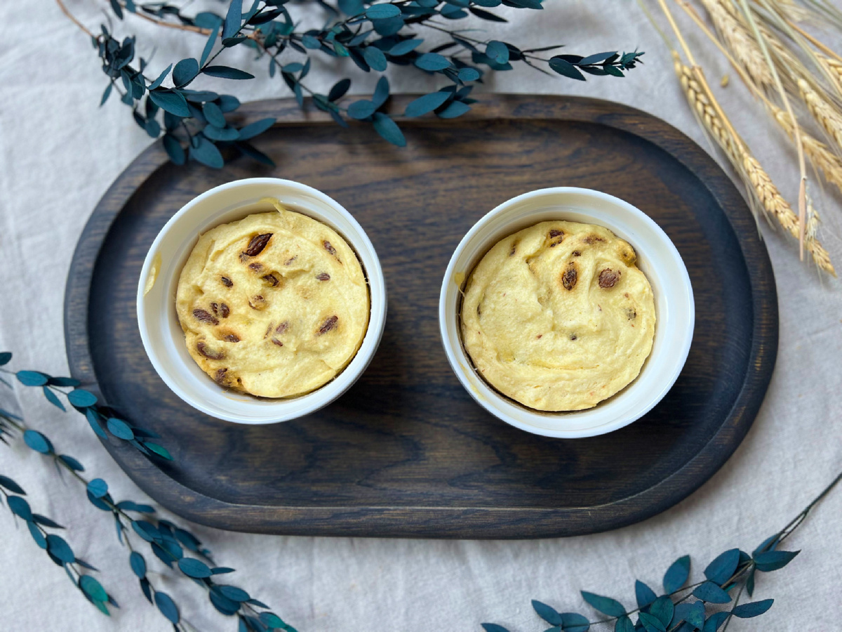 Творожная запеканка на пару, вид сверху