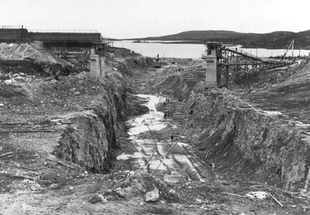 Княжегубская ГЭС на этапе строительства