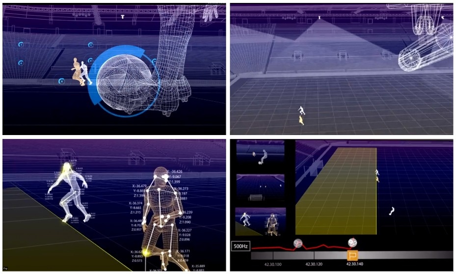    Так работает система определение офсайда: датчик в мяче, 12 камер на крышах стадиона, фиксация частей тела футболиста, 3d-моделирование. Фото: обучающий фильм ФИФА