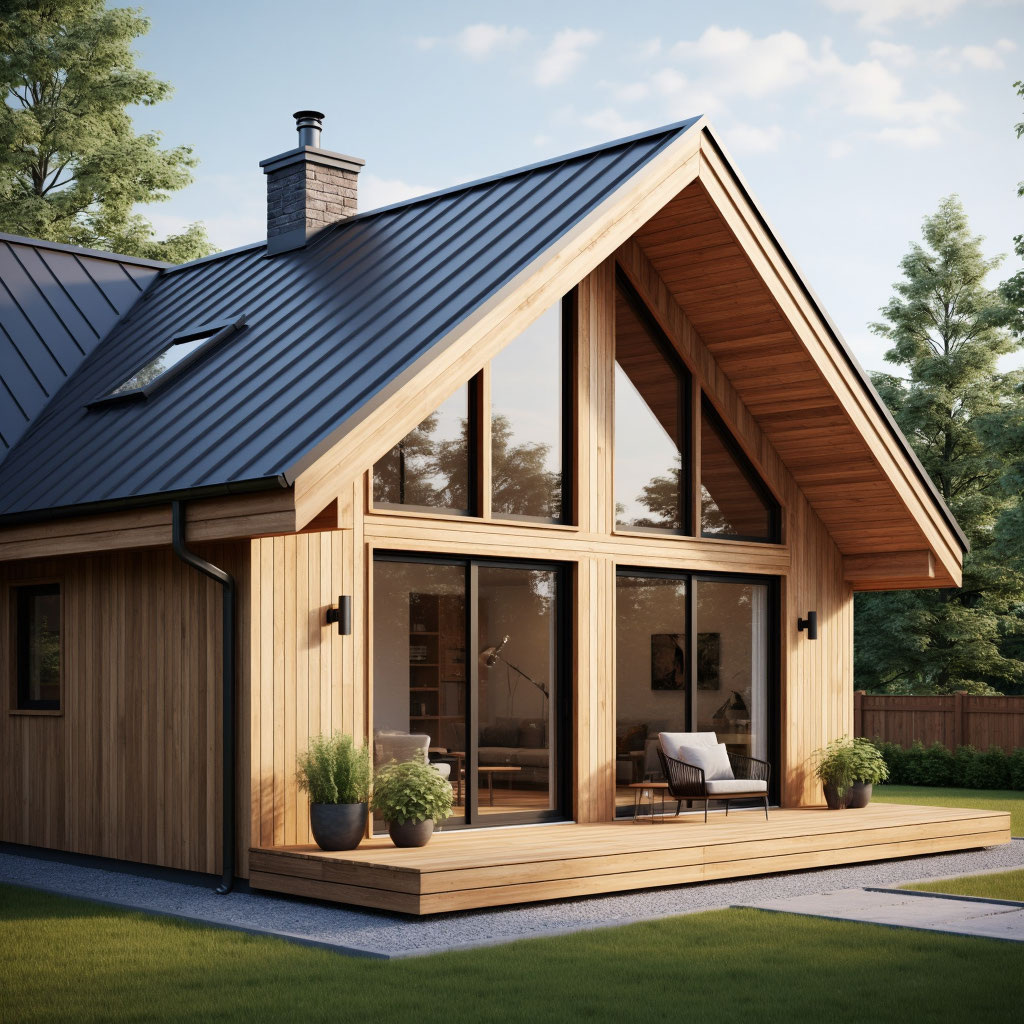 Дом на фальцевой кровле.