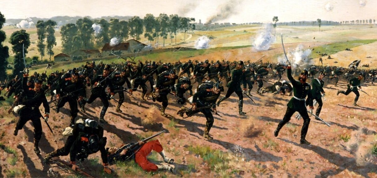 Атака 9-го батальона егерей при Гравелоте.