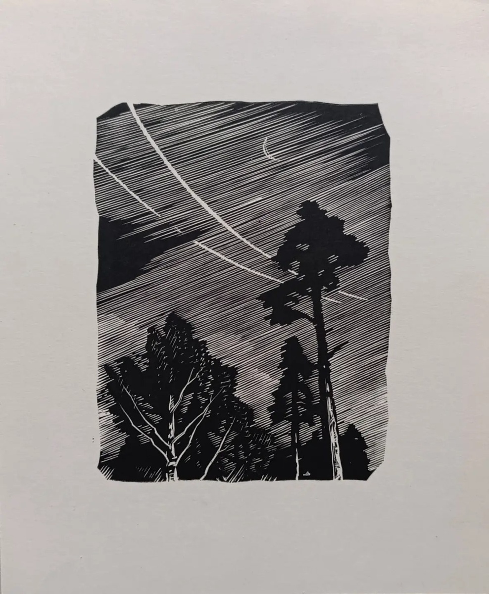 «Ночной пейзаж», Н.Х., линогравюра, 1970-е