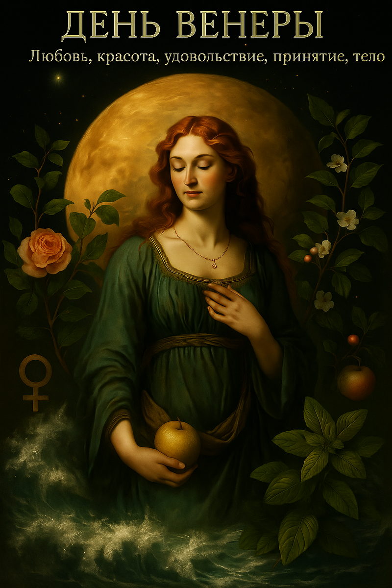 Пятница — день Венеры, и это чувствуется буквально кожей. Она посвящена любви, удовольствию, красоте, гармонии и всему, что возвращает женщине ощущение тела и вкуса жизни.
