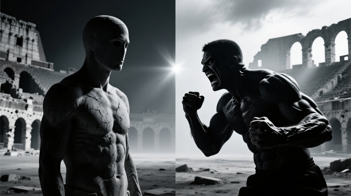 Данное изображение визуализирует различие в основе поведения: психопатия часто коррелирует с врожденным низким уровнем эмпатии, в то время как социопатия формируется как дезадаптивная реакция на тяжелый травматический опыт.