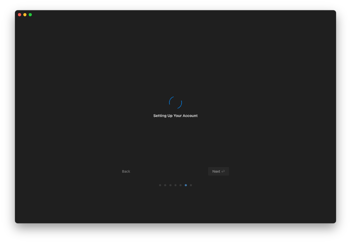 Окно входа в аккаунт (Setting Up Your Account)