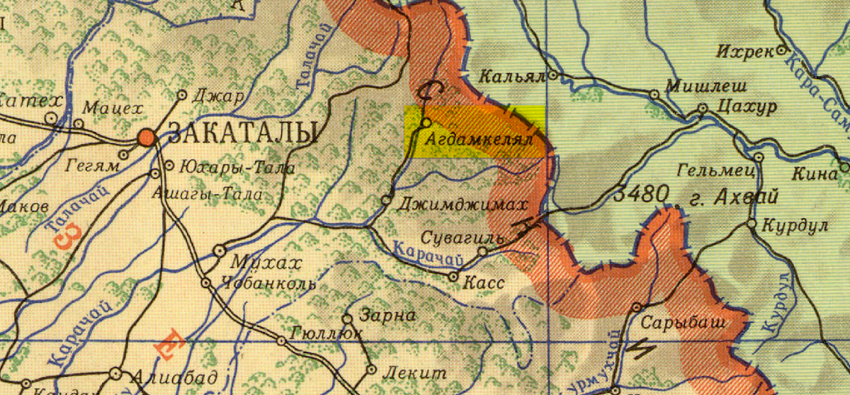 На фото: Административная карта Дагестанской АССР за 1958 г.