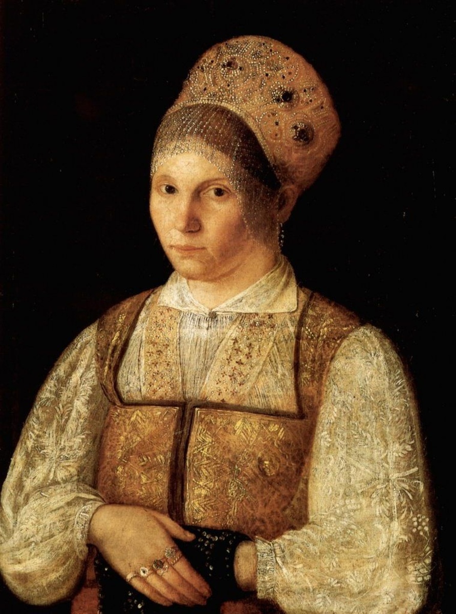 Портрет крестьянки (купчихи?) в кокошнике, 1820-е