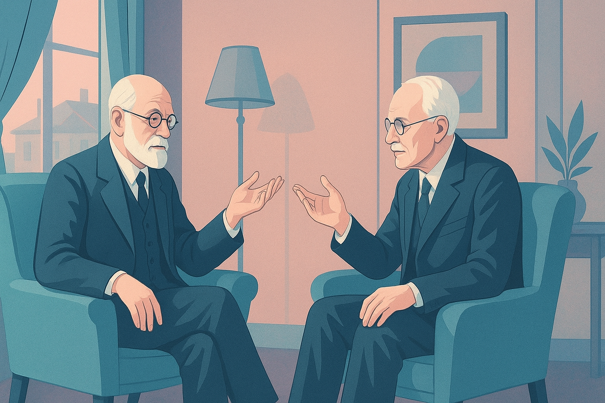 Разговор З. Фрейда и К. Юнга, арт.