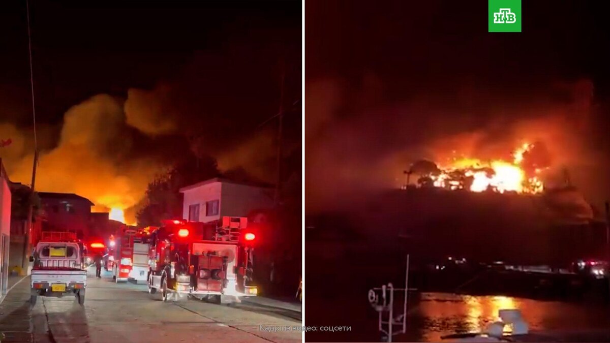    Не менее 170 домов сгорели на    юго-западе    Японии