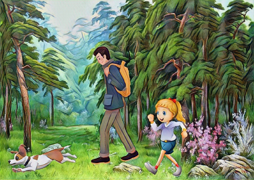 Папа , Ирэнка , пёс Пустик