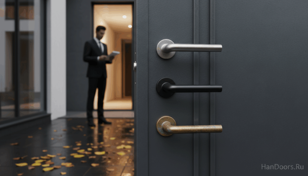    Сколько стоит качественная ручка для входной металлической двери Autor