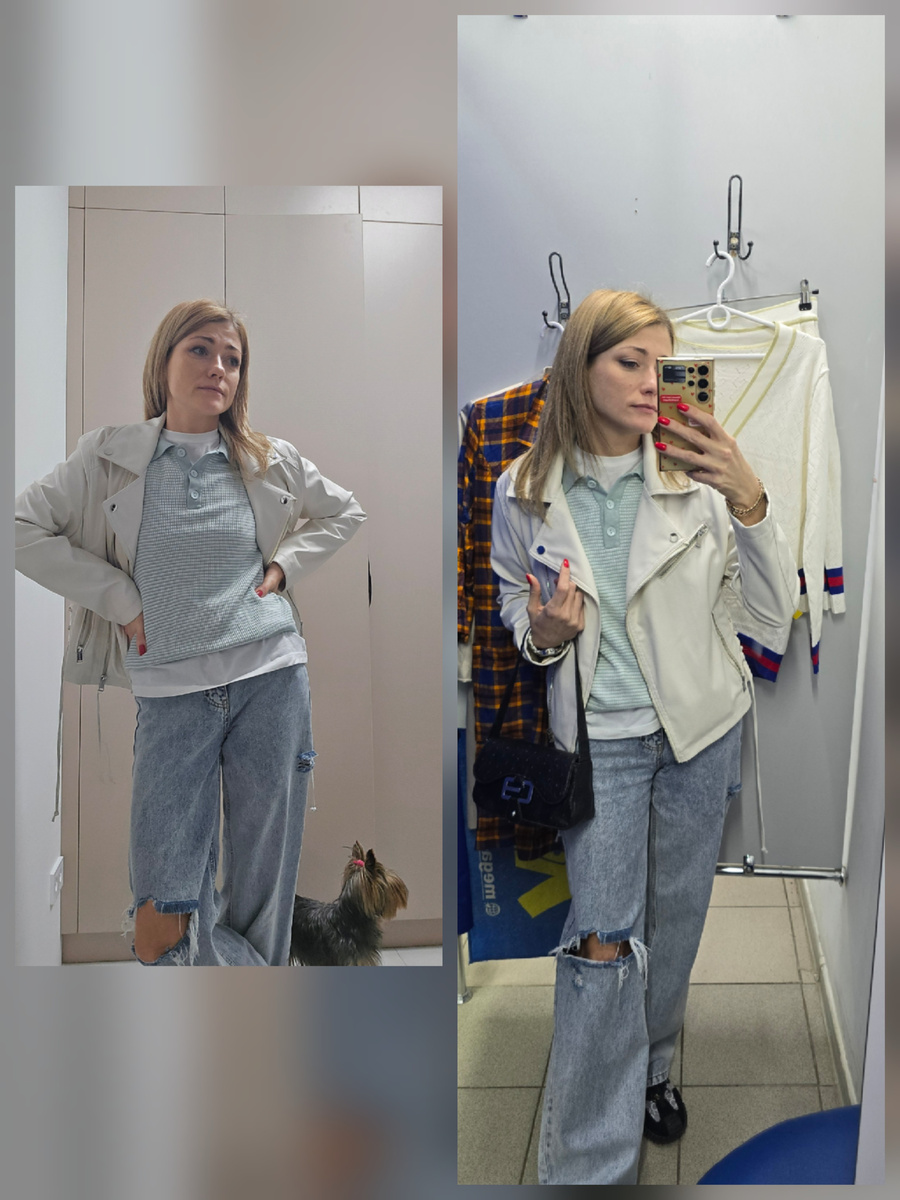 Джинсы  ,  кофточка и сумка  секонд. 