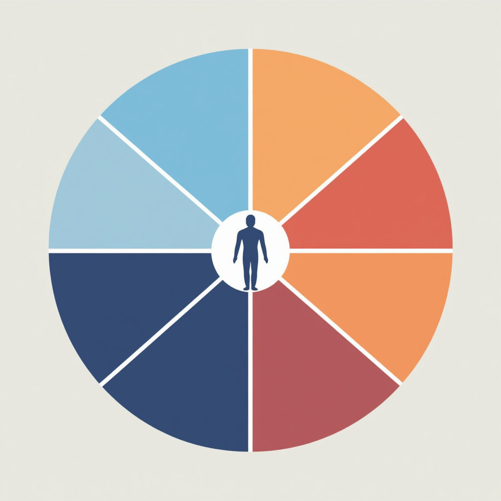 Представьте: это ваше колесо жизни. Если одни сектора заполнены на 90%, а другие едва дотягивают до 10% — далеко на таком колесе не уедешь. Баланс важнее идеальных показателей.