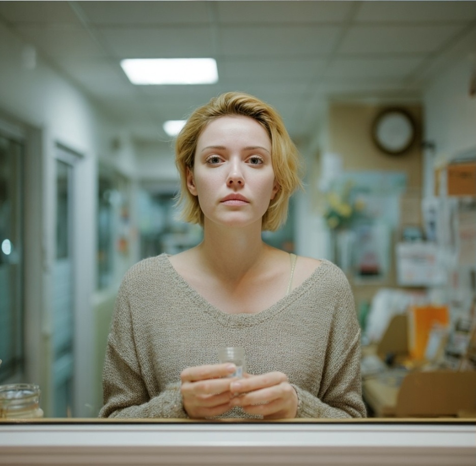 Почти такую же посетительницу мне нарисовала нейросеть "середины пути"