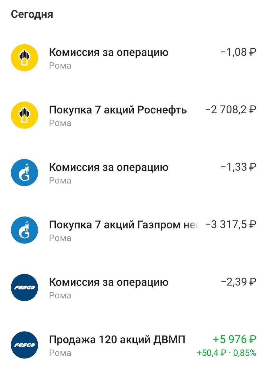 Продаю акции ДВМП в детском портфеле и покупаю акции Роснефти и Газпром нефти