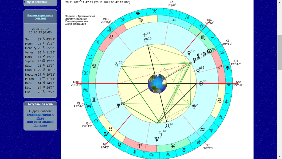 Карта Новолуния в Скорпионе