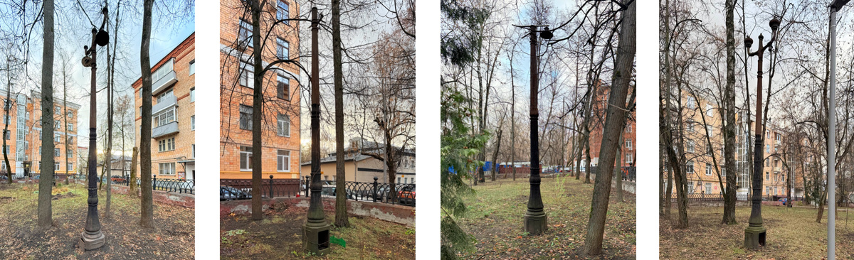 Исторические фонарные столбы на 1-й Прядильной улице