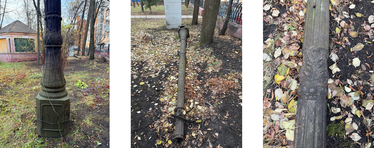 Исторические фонарные столбы на 1-й Прядильной улице