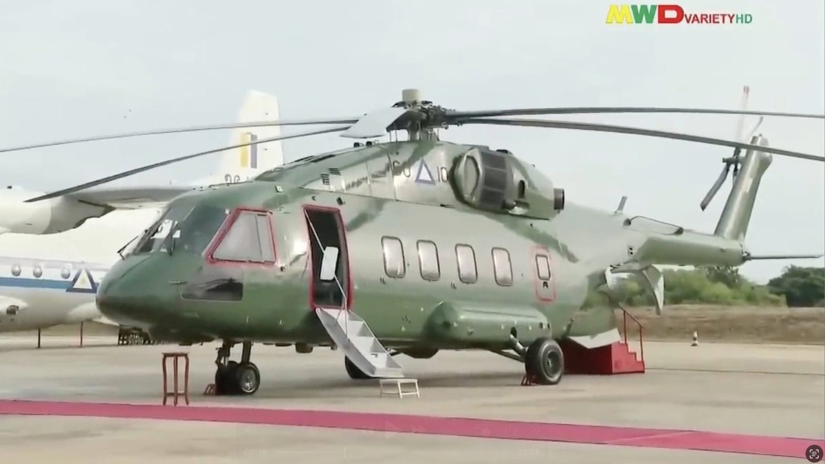 Вертолёты Ми-38 обеспечат большую грузоподъёмность и общую производительность по сравнению с мьянманскими Ми-17. Флот последних сильно пострадал в ходе гражданской войны. Фото: Скриншот Myawaddy TV