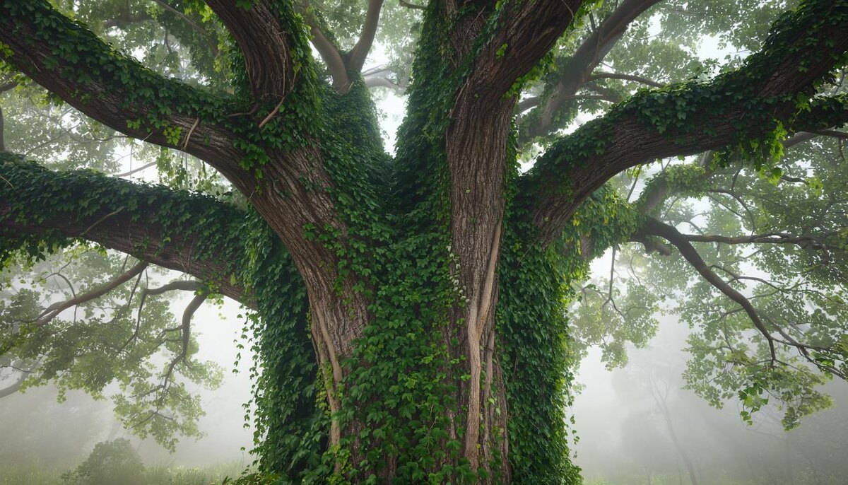 Дерево Инь метафорически очень похоже на плющ, лиану или красивый цветок.