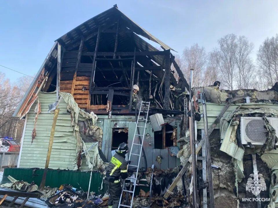    Пожар в жилом доме села Майма. Источник: Пресс-служба ГУ МЧС России по Республике Алтай