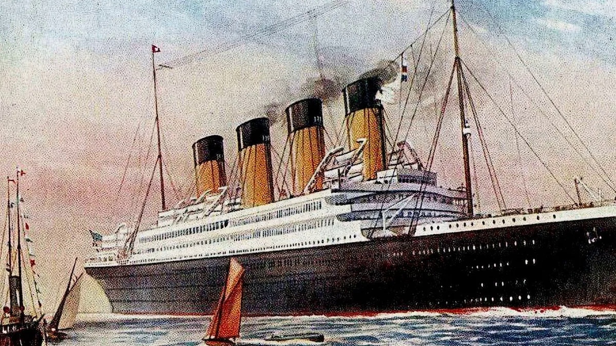 Турбоход «Британник», рисунок на основе фотографии