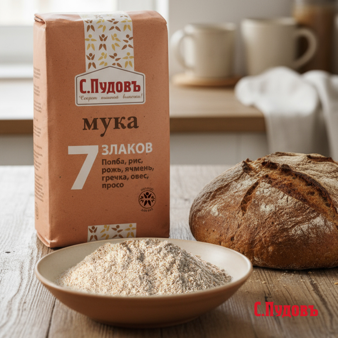 Мука из 7 злаков «С.Пудовъ»: много пользы и превосходный вкус