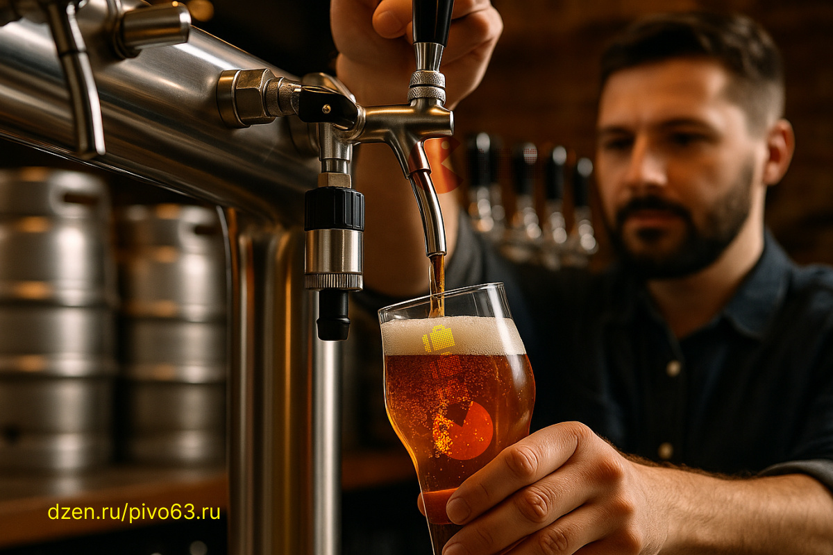 Пеногаситель для пива при розливе в бокал — пример беспенного розлива в баре