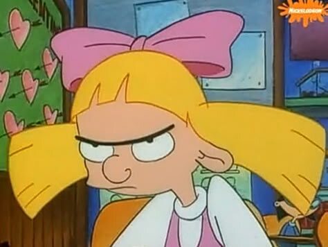 Яркий пример скрытой влюбленной жертвы - Хельга Патаки из мультфильма "Эй, Арнольд".