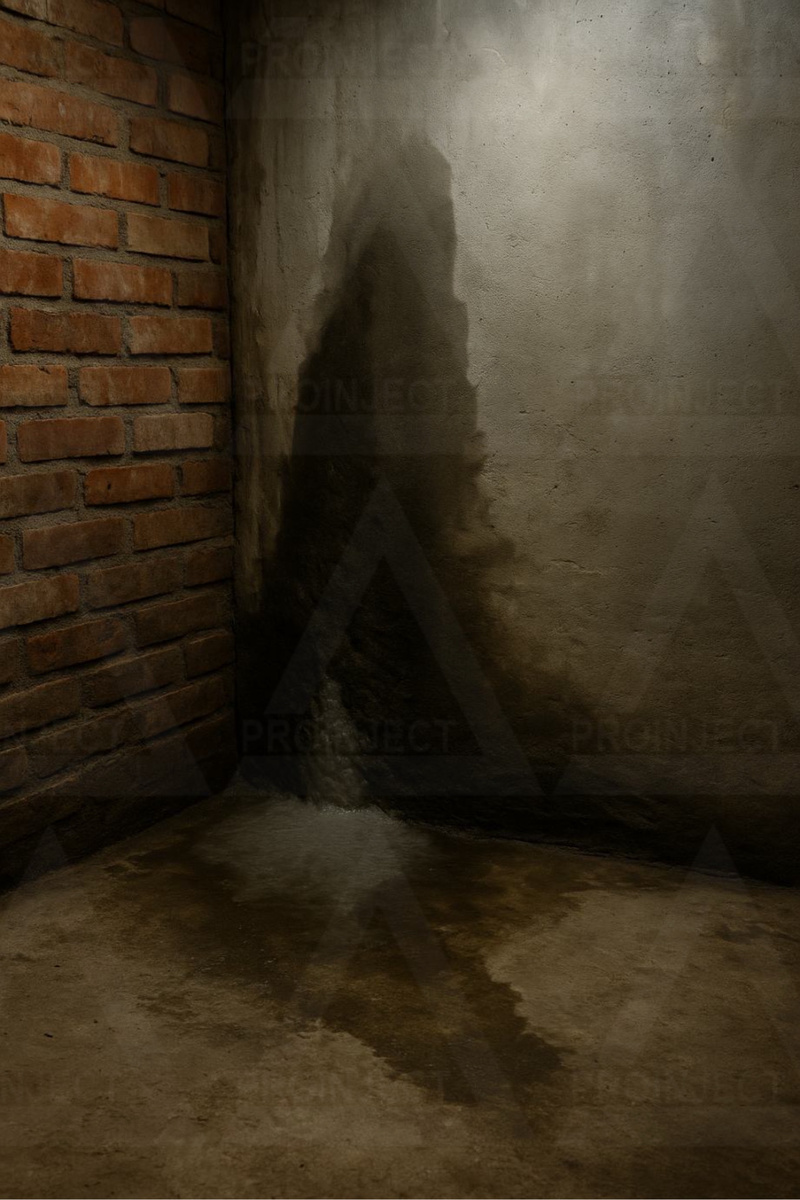 Сырой угол на стене