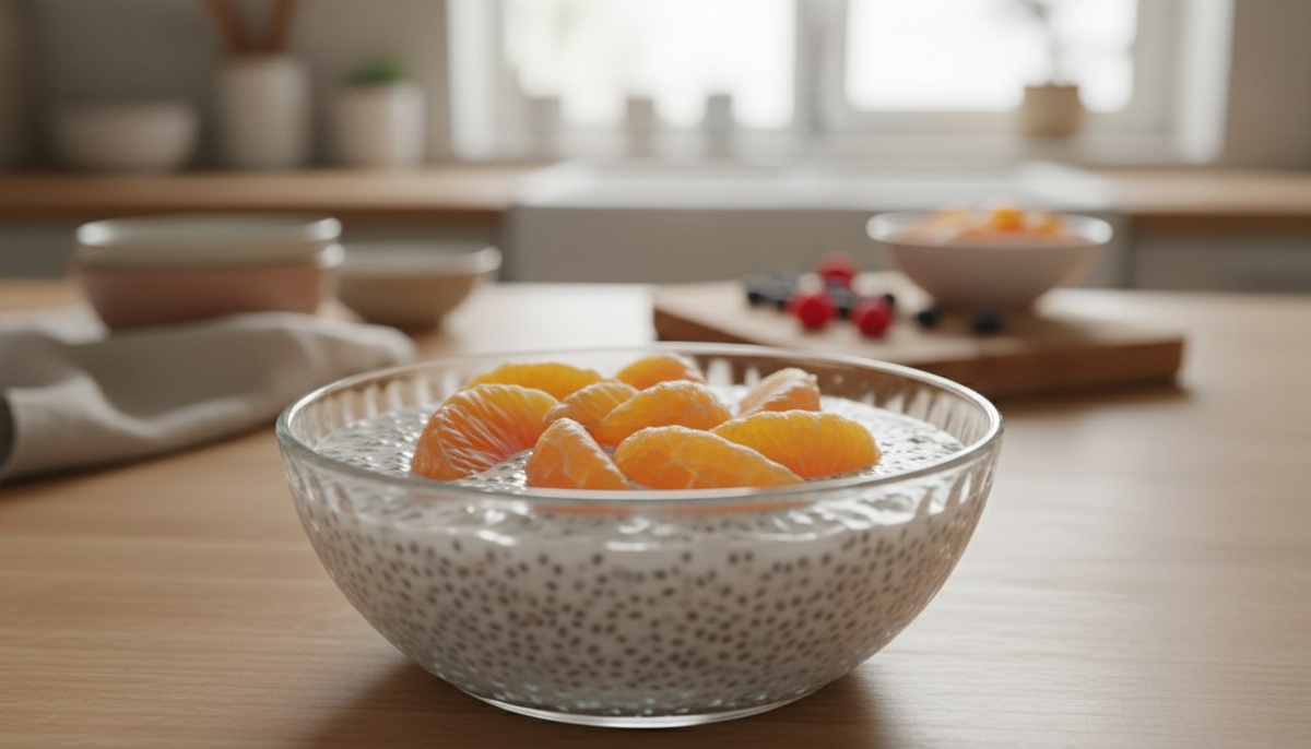 Кокосово-творожный пудинг с чиа без сахара