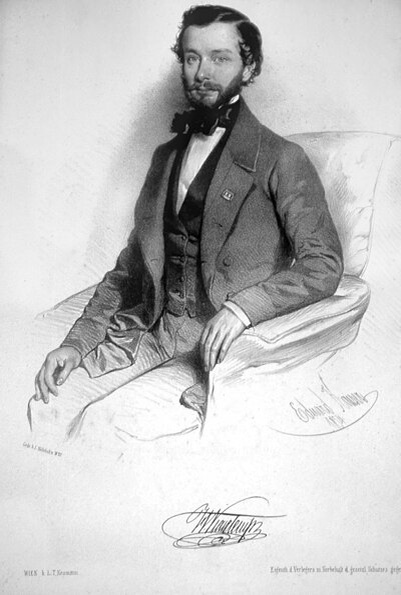 Анри Вьетан (1820–1861) бельгийский скрипач-виртуоз и композитор. Литография Эдуарда Кайзера, 1854