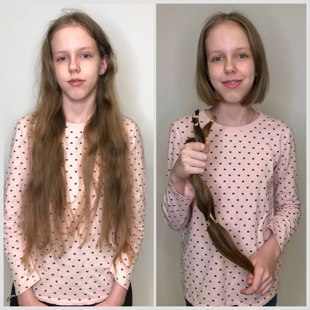 12-летняя Софья подарила 50 см своих волос больному ребёнку. Фото из личного архива М. Васильевой  