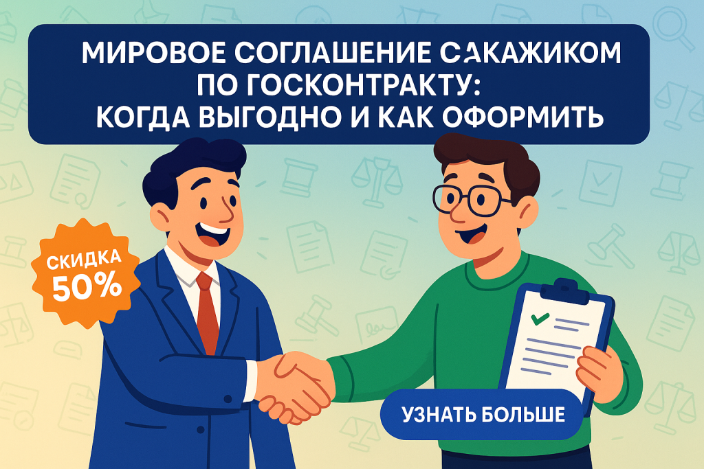    Мировое соглашение с заказчиком по госконтракту: когда выгодно скидка 50% и как оформить