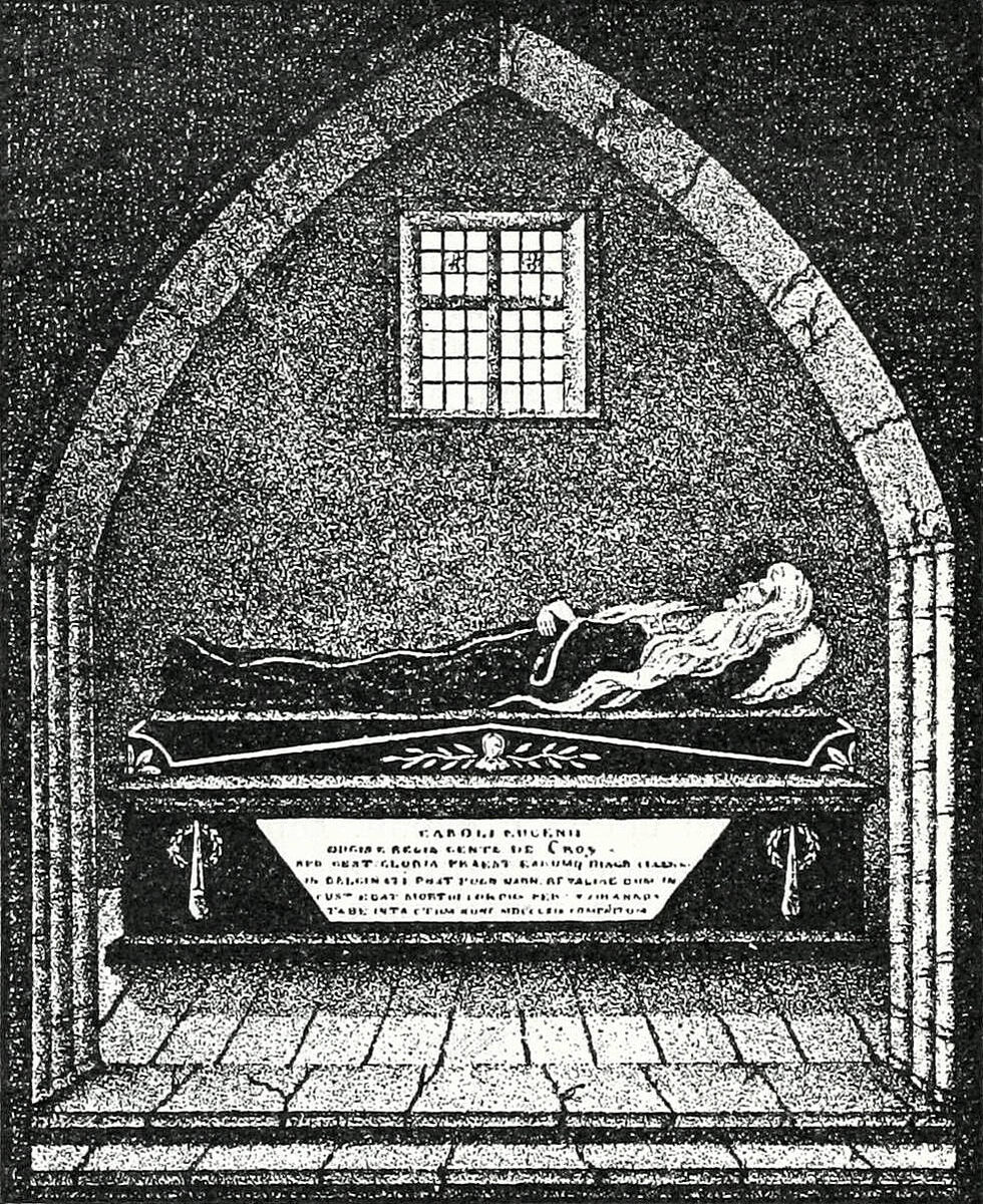 Герцог де Кроа в гробу (Военная энциклопедия И. Д. Сытина; Санкт-Петербург, 1913 год) (фото из интернета; здесь как иллюстрация)