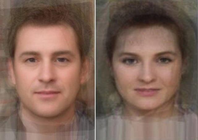 Так большая цифра обобщила несколько десятков тысяч фотографий ирландцев. Эти мужчина и женщина - и есть усреднённые, то есть типичные, ирландцы