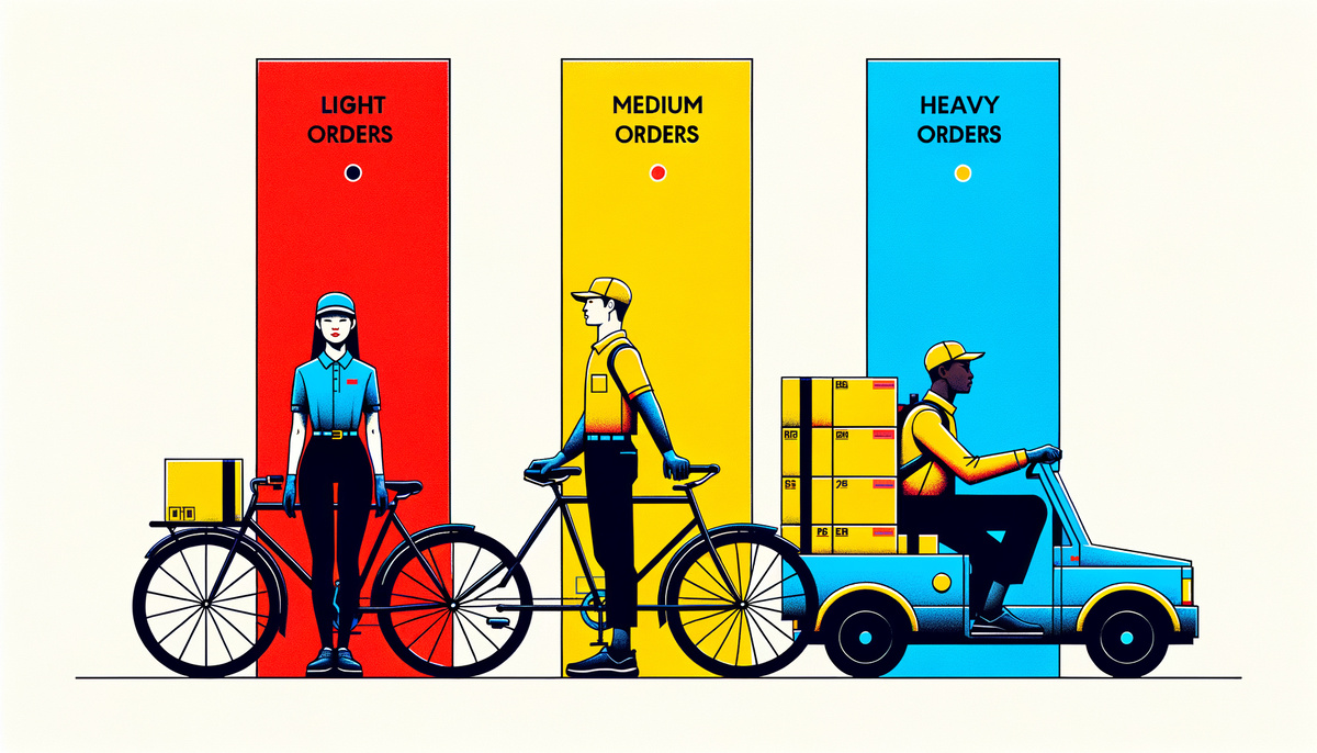 Лёгкие и тяжёлые заказы для курьеров Яндекс Еды