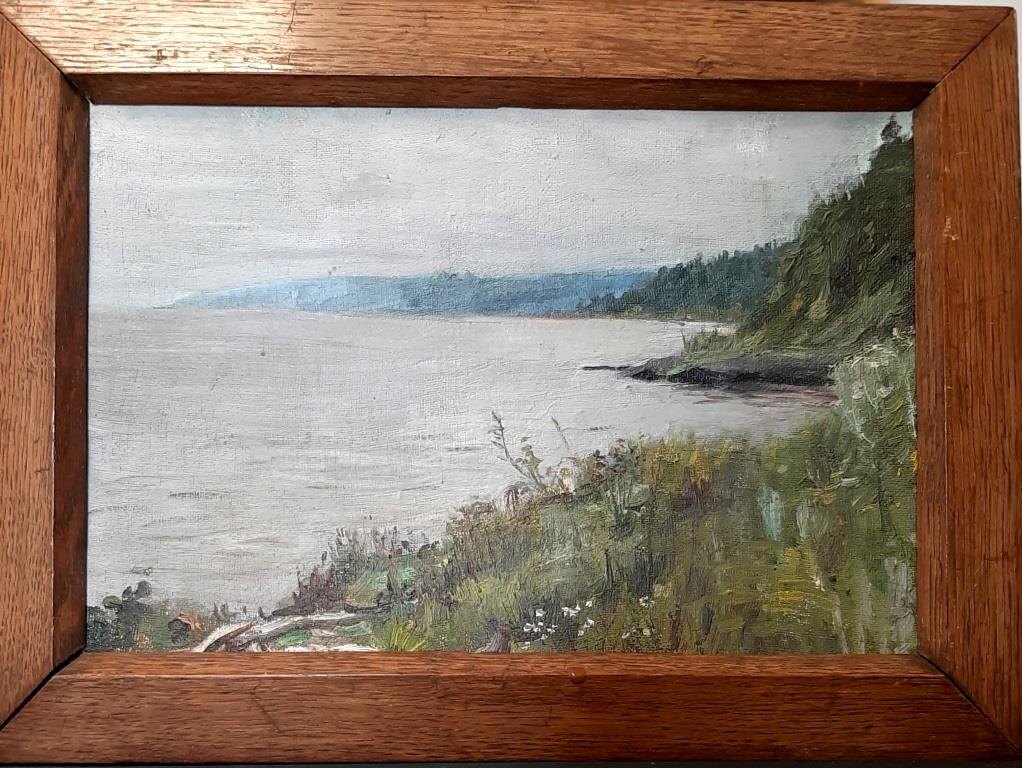 Д. Архангельский. Волга. Этюд. 1 половина ХХ в., карт, масло. Работа находится в коллекции Музея Актуального Реализма