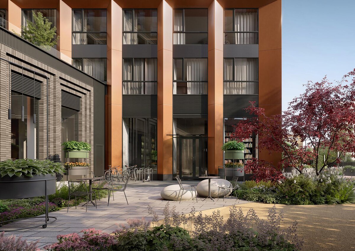 Жилой проект Rakurs. Вход в библиотеку