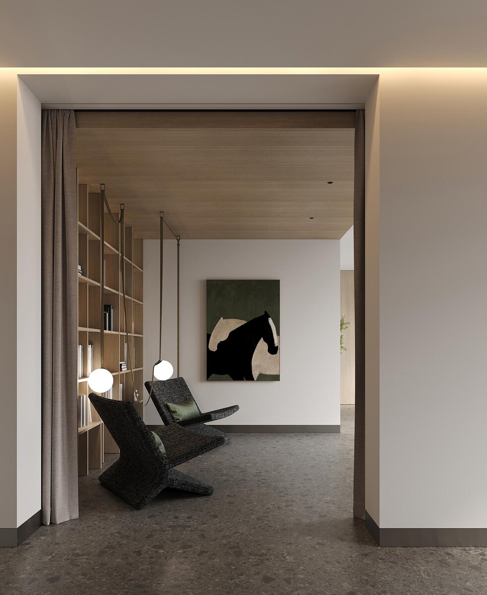 Жилой проект Rakurs. Зона отдыха в библиотеке