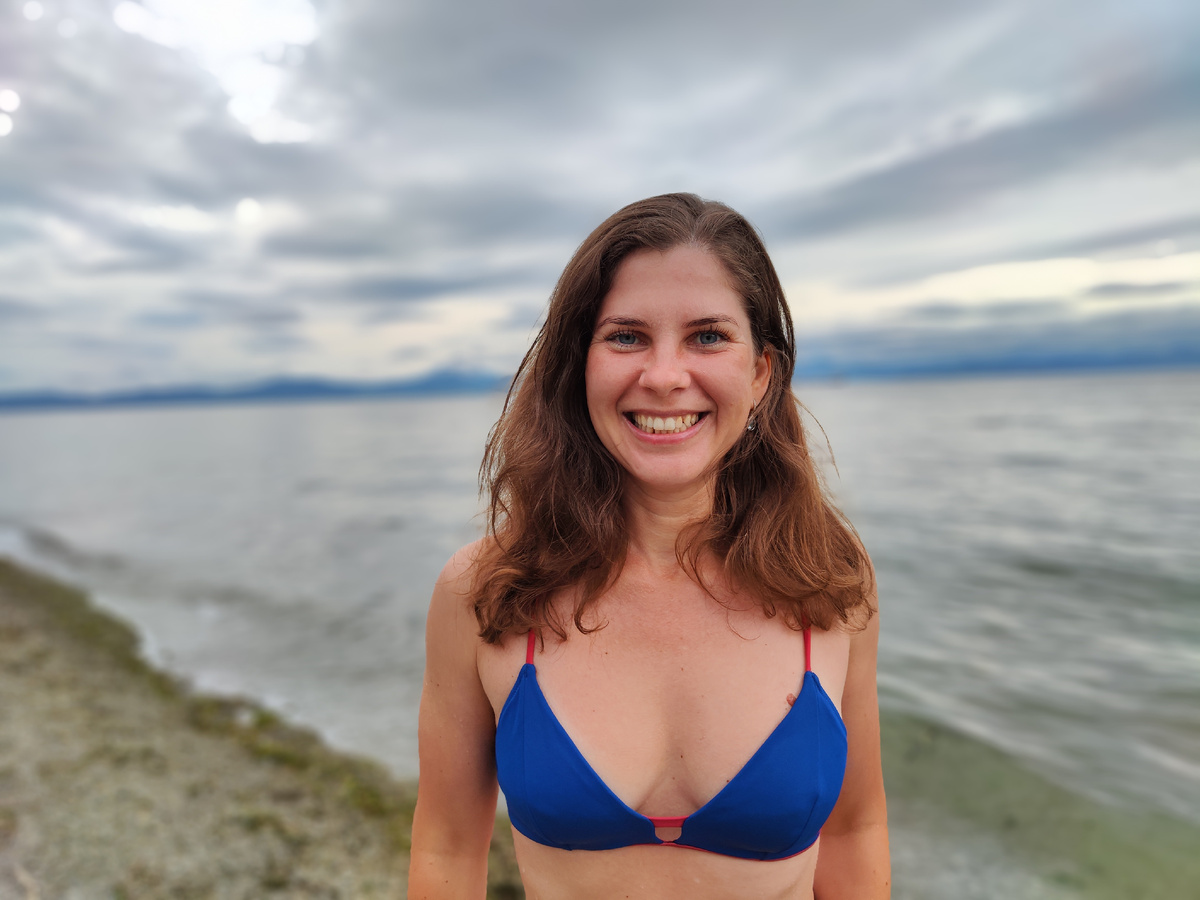 Мое героическое и счастливое лицо после купания. Больше я никого в воде не замечала)))