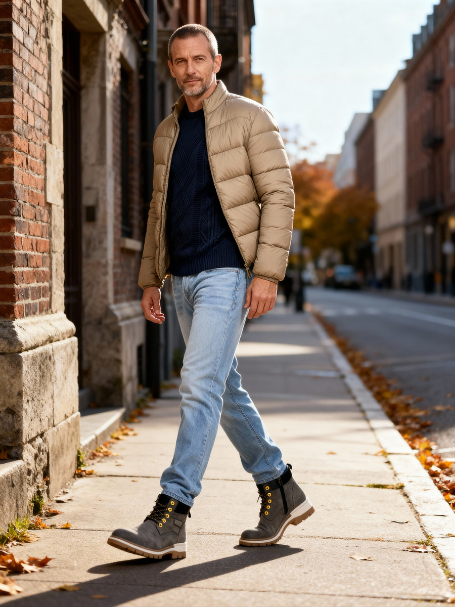 Повседневно-городской осенний образ для мужчины 40+