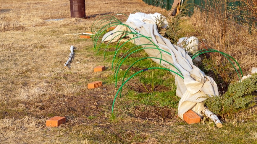 Правильная установка дуг обеспечивает воздушную прослойку над розами