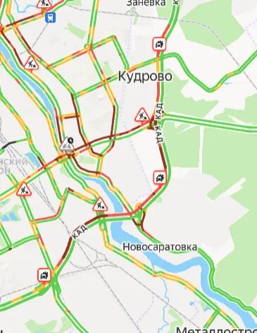    Фото: скриншот сервиса «Яндекс.Пробки»